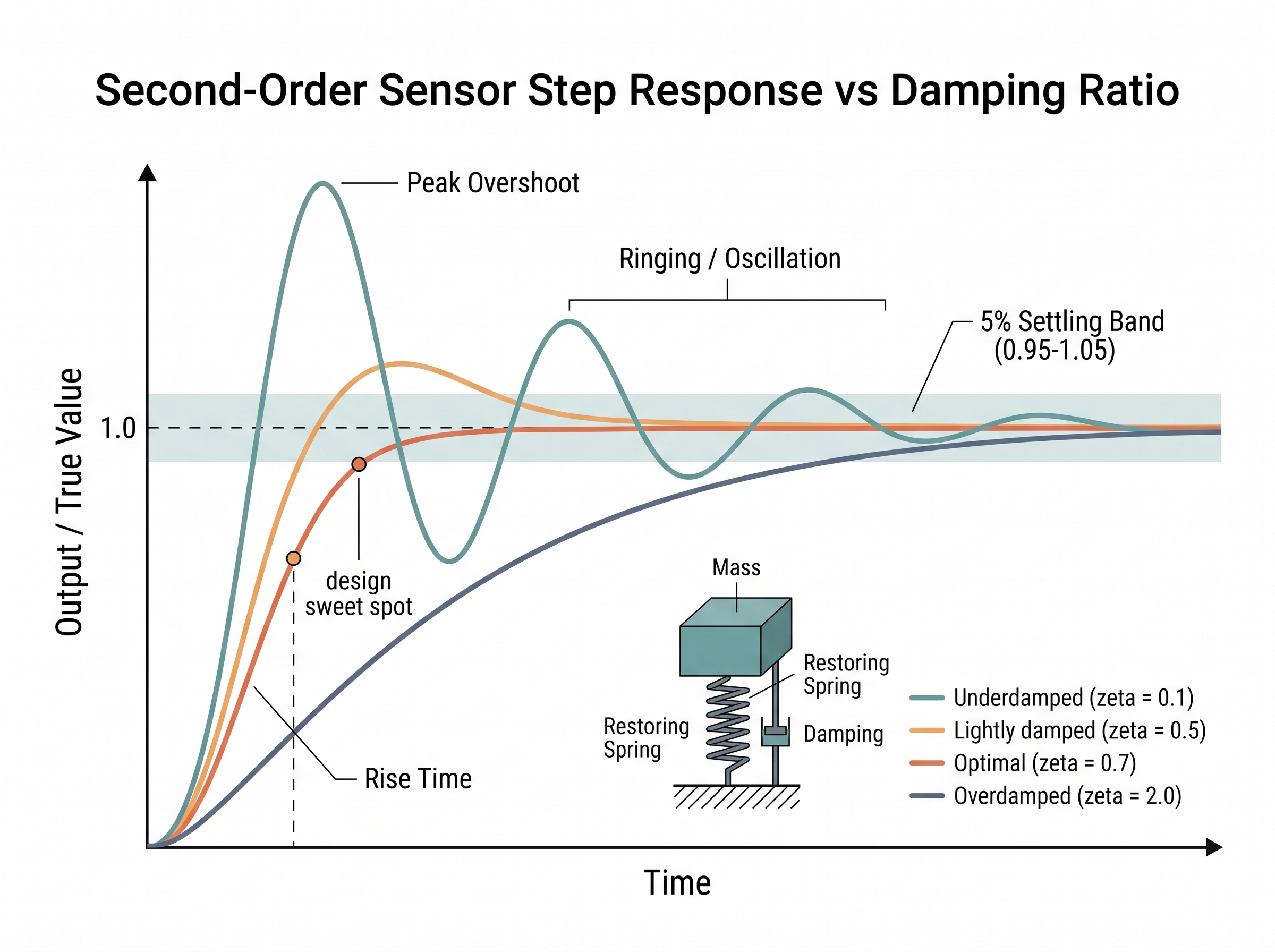 Second-order damping ratio and step-response families