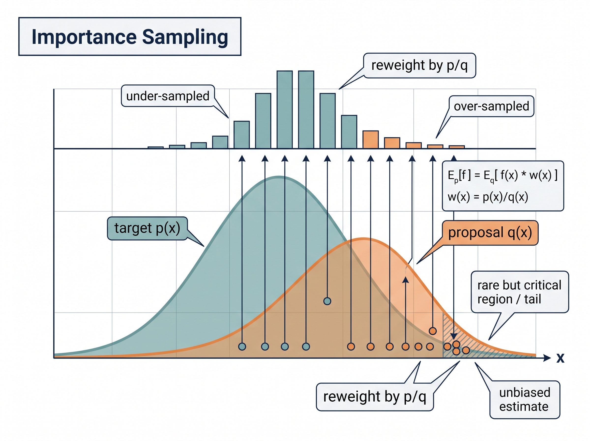 Importance sampling reweighting